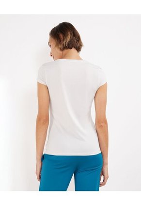 Camiseta Para Mujer Manga Corta Cuello Redondo Color Beige Marca Patprimo #30093434