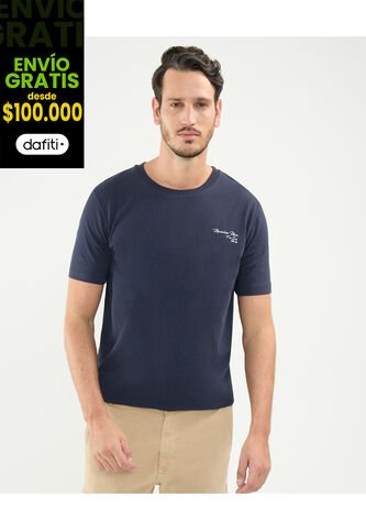 Camiseta Para Hombre Manga Corta Color Azul Oscuro Marca Patprimo #44090917 Patprimo