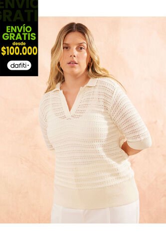 Polo Para Mujer Manga Corta Color Beige Marca Patprimo #14110185 Patprimo