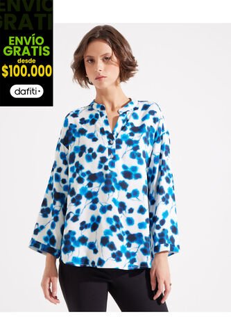 Blusa Para Mujer Manga 3/4 Color Azul  Marca Patprimo #30123153 Patprimo