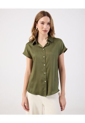 Camisa Para Mujer Manga Corta Color Verde Marca Patprimo #30010749