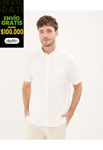 Camisa Para Hombre Manga Larga Sin Bolsillo Cuello Button D Color Crema Marca Patprimo #44013072 Patprimo