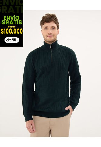 Saco Para Hombre Cuello Alto O Cuello Tortuga Color Verde  Marca Patprimo #44330218 Patprimo