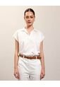 Blusa Satinada Escote En V  Para Mujer Blanco Patprimo de Patprimo