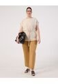 Blusa Con Cinturon  Curvy  Para Mujer Beige Patprimo de Patprimo