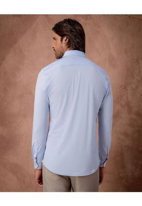 Camisa  Para Hombre Manga Larga Sin Bolsillo Cuello Italiano Color Azul Marca Patprimo #44013184