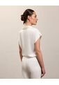 Blusa Satinada Escote En V  Para Mujer Blanco Patprimo de Patprimo