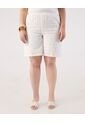 Bermuda Con Bordado Suizo Y Pretina Elástica  Curvy  Para Mujer Blanco Patprimo de Patprimo