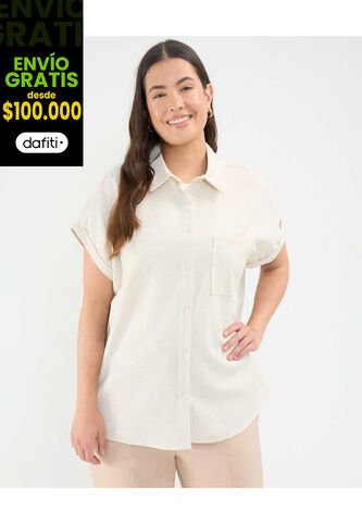 Camisa Para Mujer Manga Corta Color Café Claro Marca Patprimo #14010194 Patprimo