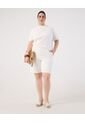 Bermuda Con Bordado Suizo Y Pretina Elástica  Curvy  Para Mujer Blanco Patprimo de Patprimo