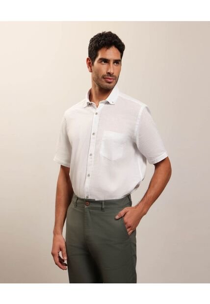 Camisa Para Hombre Manga Corta Con Bolsillo Cuello Button D Color Blanco Marca Patprimo #44013137