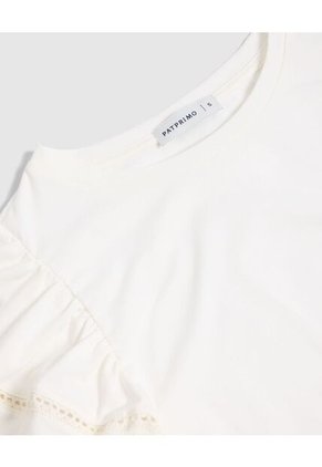 Camiseta  Para Mujer Manga Corta Cuello Redondo Color Blanco Marca Patprimo #30093881