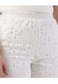 Bermuda Con Bordado Suizo Y Pretina Elástica  Curvy  Para Mujer Blanco Patprimo de Patprimo
