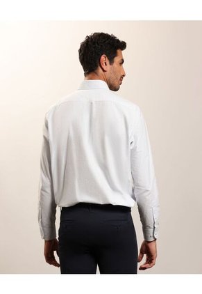 Camisa Manga Larga Unicolor   Para Hombre Azul Patprimo