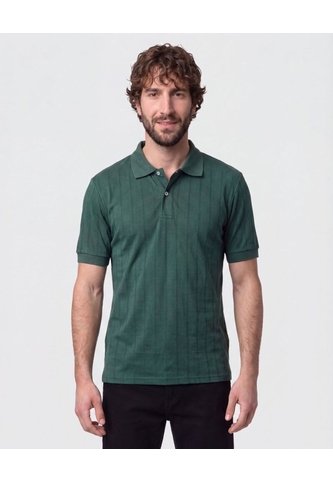 Polo Con Relieve Vertical   Para Hombre Verde Patprimo Patprimo
