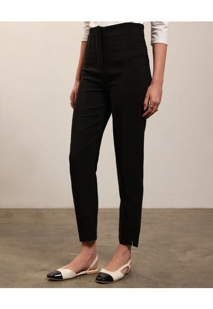 Pantalon Clasico Unicolor   Para Mujer Negro Patprimo