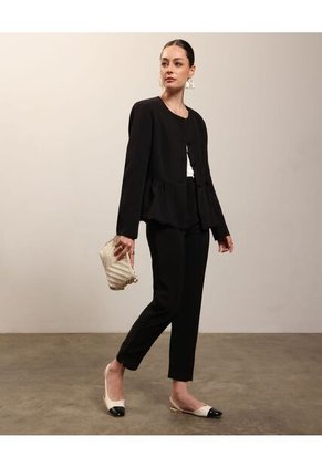 Pantalon Clasico Unicolor   Para Mujer Negro Patprimo