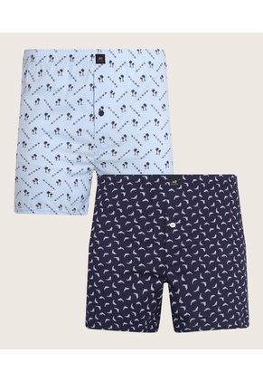 Boxer X2 Para Hombre Bragueta Amplio Color Azul Marca Patprimo #44000326