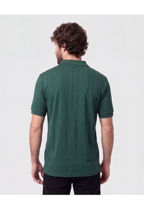 Polo Con Relieve Vertical   Para Hombre Verde Patprimo