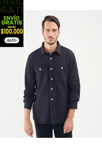 Camisa Para Hombre  Color Azul Oscuro Marca Patprimo #44013110 Patprimo