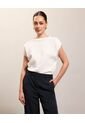 Camiseta Unicolor Texturizada   Para Mujer Blanco Patprimo de Patprimo