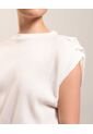 Camiseta Unicolor Texturizada   Para Mujer Blanco Patprimo de Patprimo