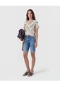 Blusa De Silueta Fluida Y Cuello En V  Para Mujer Crema Patprimo de Patprimo