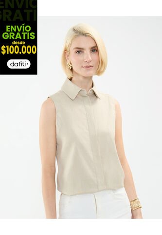 Camisa Para Mujer Manga Sisa Color Café Claro Marca Patprimo #30010668 Patprimo