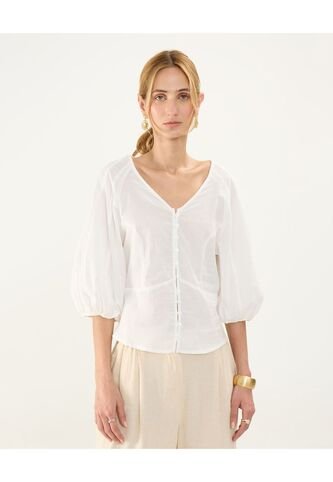 Blusa Para Mujer Manga Corta Color Blanco Marca Patprimo #30123427 Patprimo