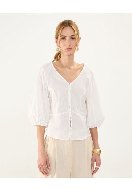 Blusa Para Mujer Manga Corta Color Blanco Marca Patprimo #30123427