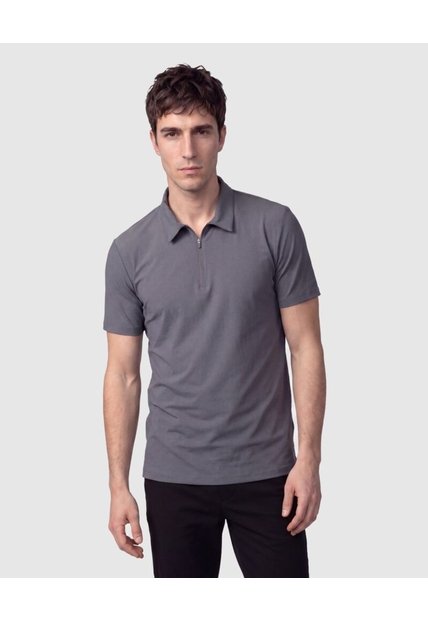 Polo Con Cierre De Cremallera Para Hombre  Para Hombre Gris Patprimo