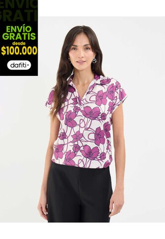 Blusa Para Mujer Manga Corta Color Morado Marca Patprimo #30123448 Patprimo