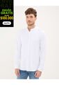 Camisa Para Hombre Manga Larga Sin Bolsillo Cuello Neru Color Blanco Marca Patprimo #44013069 de Patprimo