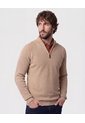 Suéter De  Con Cremallera Y Textura  Para Hombre Café Patprimo de Patprimo