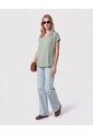 Blusa Cuello V Fruncido   Para Mujer Verde Patprimo de Patprimo