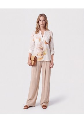 Blusa Cuello V Con Bolsillos Para Mujer Blanco Patprimo