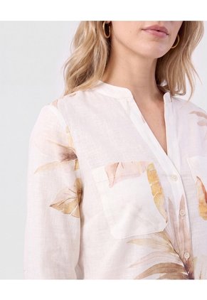 Blusa Cuello V Con Bolsillos Para Mujer Blanco Patprimo