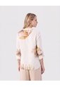 Blusa Cuello V Con Bolsillos   Para Mujer Blanco Patprimo de Patprimo