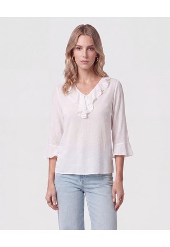 Blusa Cuello Volante   Para Mujer Blanco Patprimo Patprimo