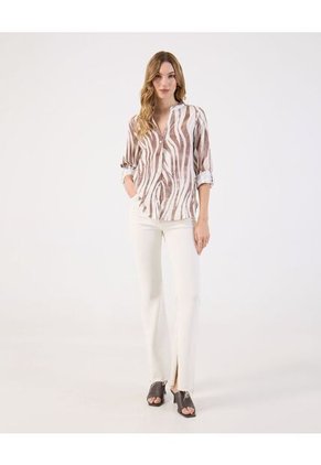 Blusa  Para Mujer Manga Larga Color Café Marca Patprimo #30123635