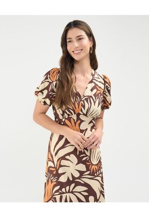 Vestido Para Mujer M/C Largo Color Café  Marca Patprimo #30171017