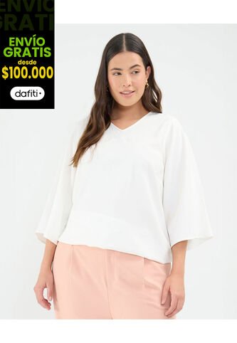 Blusa Para Mujer Manga 3/4 Color Crema Marca Patprimo #14121380 Patprimo