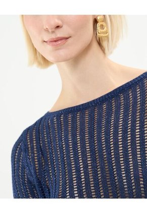 Saco Para Mujer Cuello Redondo Color Azul Oscuro Marca Patprimo #30330589