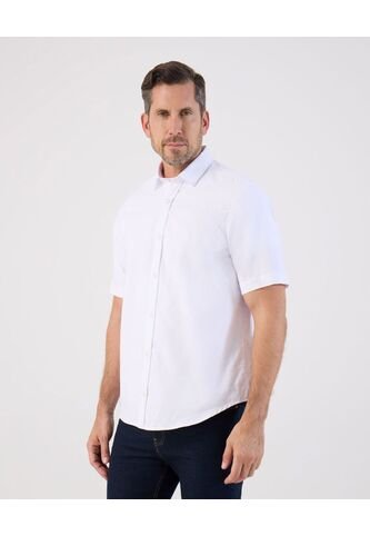 Camisa  Para Hombre Manga Corta Con Bolsillo Cuello Resort Color Blanco Marca Patprimo #44013097 Patprimo