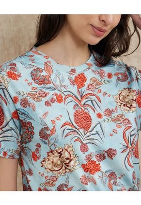 Camiseta Para Mujer Manga Corta Color Azul Claro Marca Patprimo #30093577