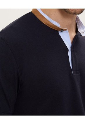 Polo Para Hombre Cuello Mao Sin Bolsillo Color Azul Oscuro Marca Patprimo #44112659
