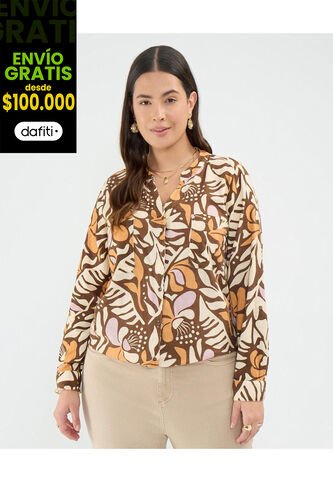 Blusa Para Mujer Manga Larga Color Café  Marca Patprimo #14121386 Patprimo