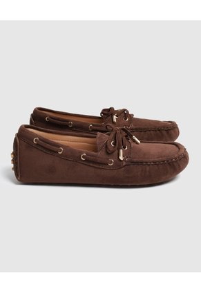 Mocasín De Gamuza Con Lazo   Para Mujer Café Patprimo