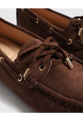 Mocasín De Gamuza Con Lazo   Para Mujer Café Patprimo