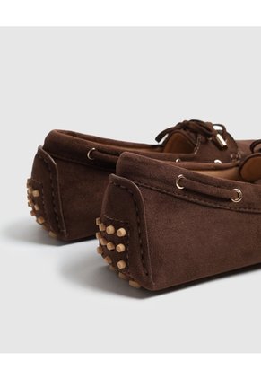Mocasín De Gamuza Con Lazo   Para Mujer Café Patprimo